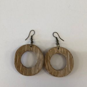 Wooden hoop earrings